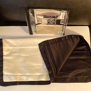 Veratex Deville Euro Sham, 26”x26” Face - Cream with Black Borders Reverse Black